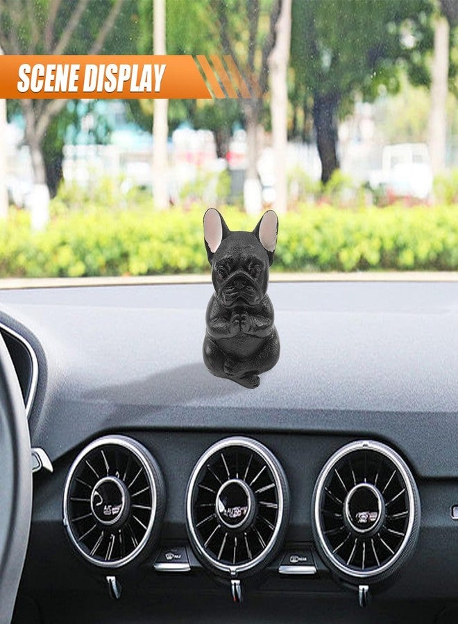 DUSCOKE Meditating Bulldog Pug Dog Figurine Car Dash Ornament - Cute Resin Zen Yoga Dog Statue for Car Dashboard&Center Console Decoration - Auto Interior Ornament for Home Office Desktop (A Style) - Image 3